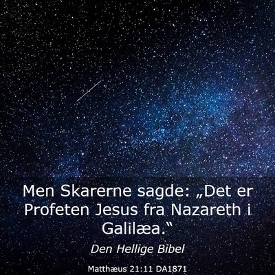 Picture 03 - Matthæus 21:11 DA1871 - Men Skarerne sagde: „Det er Profeten Jesus fra - Bible Verse Picture