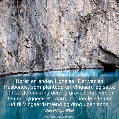 Picture 03 - Matthæus 21:33 DA1871 - Hører en anden Lignelse: Der var en Husbonde, - Bible Verse Picture