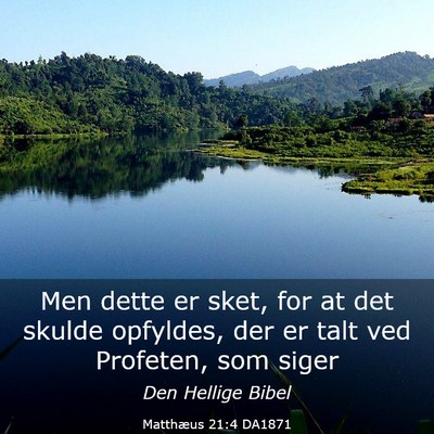 Picture 03 - Matthæus 21:4 DA1871 - Men dette er sket, for at det skulde opfyldes, - Bible Verse Picture
