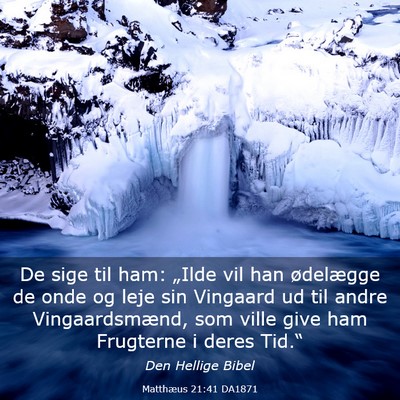 Picture 03 - Matthæus 21:41 DA1871 - De sige til ham: „Ilde vil han ødelægge de - Bible Verse Picture