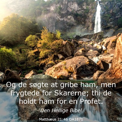 Picture 03 - Matthæus 21:46 DA1871 - Og de søgte at gribe ham, men frygtede for - Bible Verse Picture