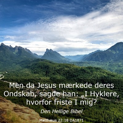 Picture 03 - Matthæus 22:18 DA1871 - Men da Jesus mærkede deres Ondskab, sagde han: - Bible Verse Picture