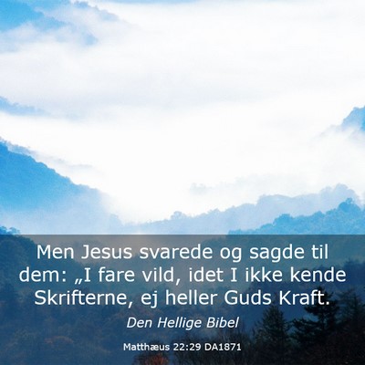 Picture 03 - Matthæus 22:29 DA1871 - Men Jesus svarede og sagde til dem: „I fare - Bible Verse Picture