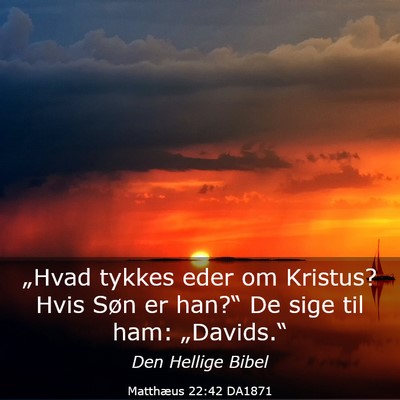 Picture 03 - Matthæus 22:42 DA1871 - „Hvad tykkes eder om Kristus? Hvis Søn er - Bible Verse Picture