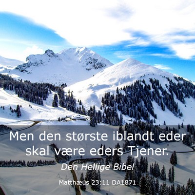 Picture 03 - Matthæus 23:11 DA1871 - Men den største iblandt eder skal være eders - Bible Verse Picture