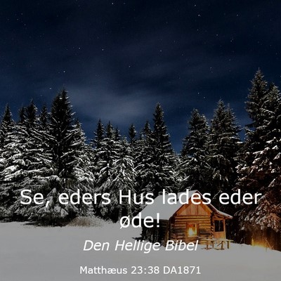 Picture 03 - Matthæus 23:38 DA1871 - Se, eders Hus lades eder - Bible Verse Picture