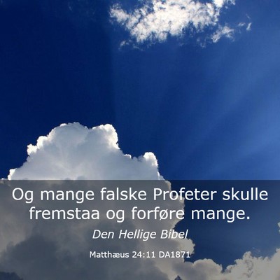 Picture 03 - Matthæus 24:11 DA1871 - Og mange falske Profeter skulle fremstaa og - Bible Verse Picture