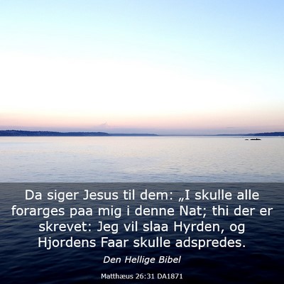 Picture 03 - Matthæus 26:31 DA1871 - Da siger Jesus til dem: „I skulle alle forarges - Bible Verse Picture