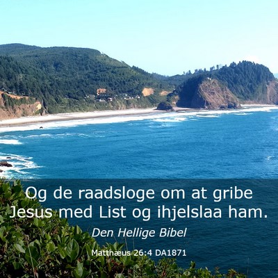 Picture 03 - Matthæus 26:4 DA1871 - Og de raadsloge om at gribe Jesus med List og - Bible Verse Picture