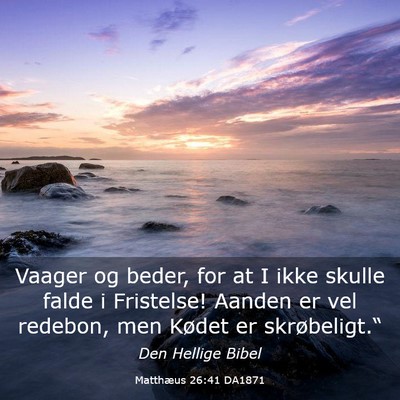 Picture 03 - Matthæus 26:41 DA1871 - Vaager og beder, for at I ikke skulle falde i - Bible Verse Picture