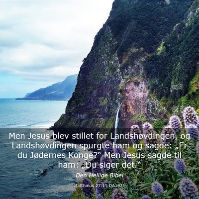 Picture 03 - Matthæus 27:11 DA1871 - Men Jesus blev stillet for Landshøvdingen, og - Bible Verse Picture
