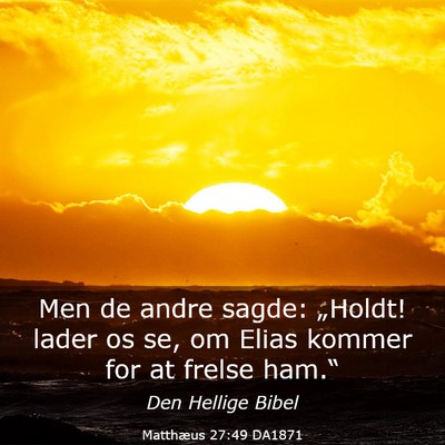 Picture 03 - Matthæus 27:49 DA1871 - Men de andre sagde: „Holdt! lader os se, om - Bible Verse Picture