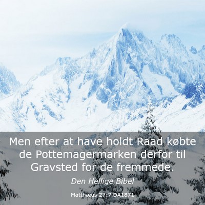 Picture 03 - Matthæus 27:7 DA1871 - Men efter at have holdt Raad købte de - Bible Verse Picture