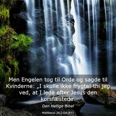 Picture 03 - Matthæus 28:5 DA1871 - Men Engelen tog til Orde og sagde til Kvinderne: - Bible Verse Picture