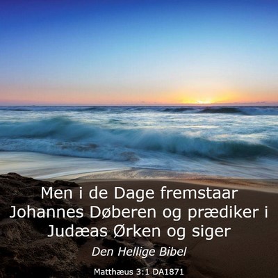 Picture 03 - Matthæus 3:1 DA1871 - Men i de Dage fremstaar Johannes Døberen og - Bible Verse Picture