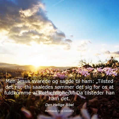 Picture 03 - Matthæus 3:15 DA1871 - Men Jesus svarede og sagde til ham: „Tilsted - Bible Verse Picture