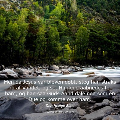 Picture 03 - Matthæus 3:16 DA1871 - Men da Jesus var bleven døbt, steg han straks op - Bible Verse Picture