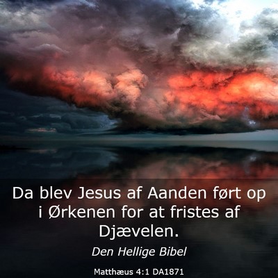 Picture 03 - Matthæus 4:1 DA1871 - Da blev Jesus af Aanden ført op i Ørkenen for - Bible Verse Picture