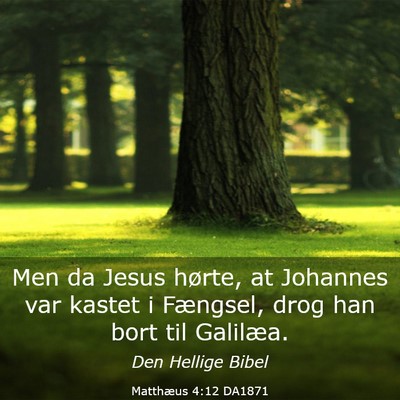 Picture 03 - Matthæus 4:12 DA1871 - Men da Jesus hørte, at Johannes var kastet i - Bible Verse Picture