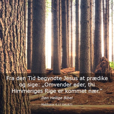 Picture 03 - Matthæus 4:17 DA1871 - Fra den Tid begyndte Jesus at prædike og sige: - Bible Verse Picture