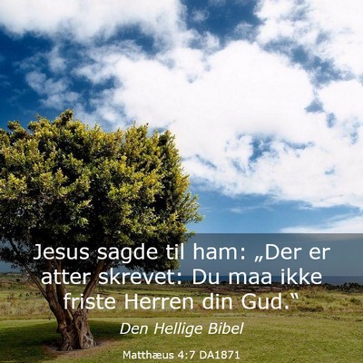 Picture 03 - Matthæus 4:7 DA1871 - Jesus sagde til ham: „Der er atter skrevet: Du - Bible Verse Picture