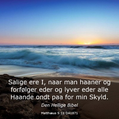 Picture 03 - Matthæus 5:11 DA1871 - Salige ere I, naar man haaner og forfølger eder - Bible Verse Picture