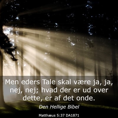 Picture 03 - Matthæus 5:37 DA1871 - Men eders Tale skal være ja, ja, nej, nej; hvad - Bible Verse Picture