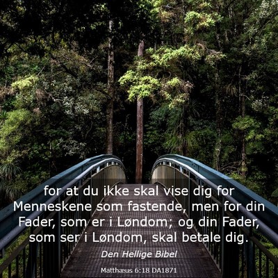 Picture 03 - Matthæus 6:18 DA1871 - for at du ikke skal vise dig for Menneskene som - Bible Verse Picture