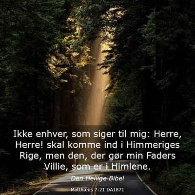 Picture 03 - Matthæus 7:21 DA1871 - Ikke enhver, som siger til mig: Herre, Herre! - Bible Verse Picture
