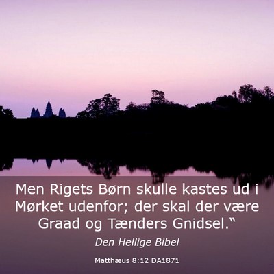 Picture 03 - Matthæus 8:12 DA1871 - Men Rigets Børn skulle kastes ud i Mørket - Bible Verse Picture