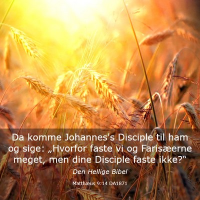 Picture 03 - Matthæus 9:14 DA1871 - Da komme Johannes's Disciple til ham og sige: - Bible Verse Picture