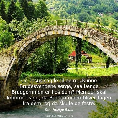 Picture 03 - Matthæus 9:15 DA1871 - Og Jesus sagde til dem: „Kunne Brudesvendene - Bible Verse Picture