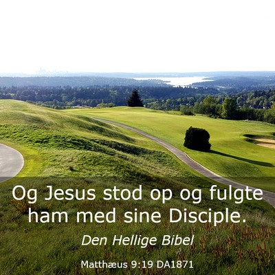 Picture 03 - Matthæus 9:19 DA1871 - Og Jesus stod op og fulgte ham med sine - Bible Verse Picture