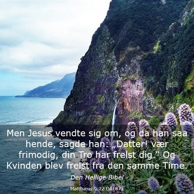 Picture 03 - Matthæus 9:22 DA1871 - Men Jesus vendte sig om, og da han saa hende, - Bible Verse Picture