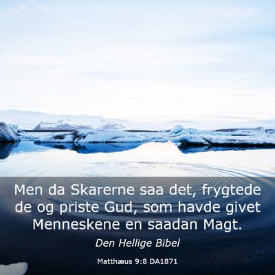 Picture 03 - Matthæus 9:8 DA1871 - Men da Skarerne saa det, frygtede de og priste - Bible Verse Picture