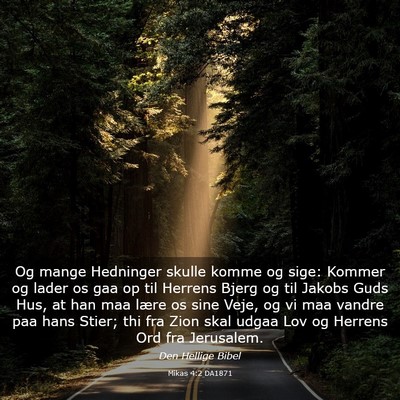 Picture 03 - Mikas 4:2 DA1871 - Og mange Hedninger skulle komme og sige: Kommer - Bible Verse Picture