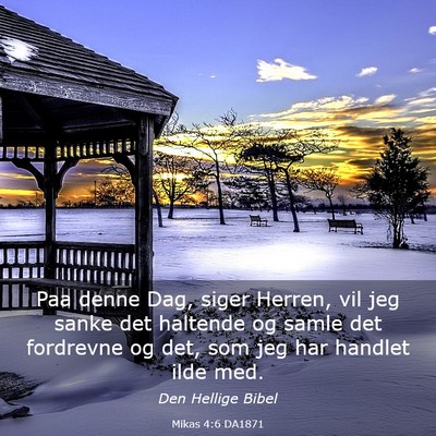Picture 03 - Mikas 4:6 DA1871 - Paa denne Dag, siger Herren, vil jeg sanke det - Bible Verse Picture