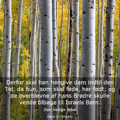 Picture 03 - Mikas 5:2 DA1871 - Derfor skal han hengive dem indtil den Tid, da - Bible Verse Picture