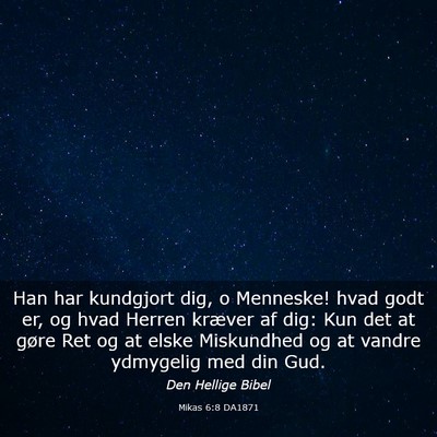 Picture 03 - Mikas 6:8 DA1871 - Han har kundgjort dig, o Menneske! hvad godt er, - Bible Verse Picture