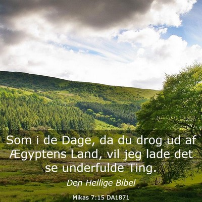 Picture 03 - Mikas 7:15 DA1871 - Som i de Dage, da du drog ud af Ægyptens Land, - Bible Verse Picture