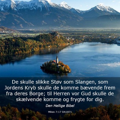 Picture 03 - Mikas 7:17 DA1871 - De skulle slikke Støv som Slangen, som Jordens - Bible Verse Picture