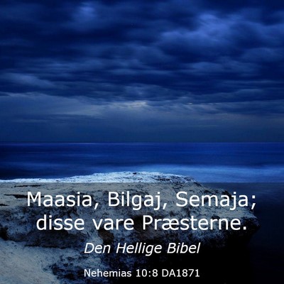 Picture 03 - Nehemias 10:8 DA1871 - Maasia, Bilgaj, Semaja; disse vare - Bible Verse Picture