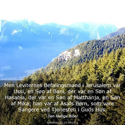 Picture 03 - Nehemias 11:22 DA1871 - Men Leviternes Befalingsmand i Jerusalem var - Bible Verse Picture