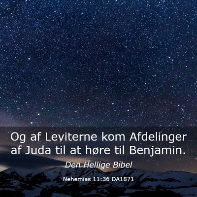 Picture 03 - Nehemias 11:36 DA1871 - Og af Leviterne kom Afdelinger af Juda til at - Bible Verse Picture