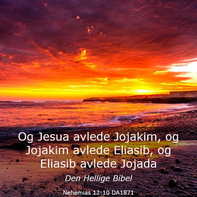 Picture 03 - Nehemias 12:10 DA1871 - Og Jesua avlede Jojakim, og Jojakim avlede - Bible Verse Picture