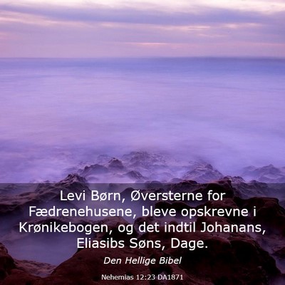 Picture 03 - Nehemias 12:23 DA1871 - Levi Børn, Øversterne for Fædrenehusene, bleve - Bible Verse Picture