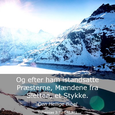 Picture 03 - Nehemias 3:22 DA1871 - Og efter ham istandsatte Præsterne, Mændene fra - Bible Verse Picture