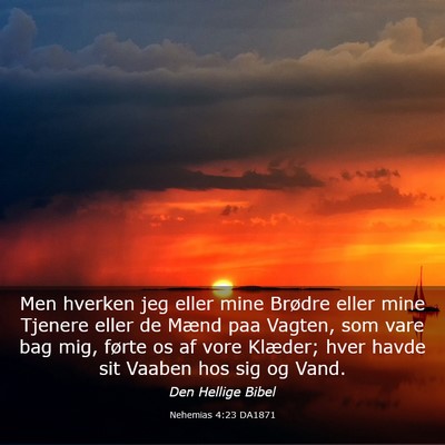 Picture 03 - Nehemias 4:23 DA1871 - Men hverken jeg eller mine Brødre eller mine - Bible Verse Picture