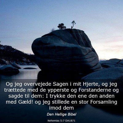 Picture 03 - Nehemias 5:7 DA1871 - Og jeg overvejede Sagen i mit Hjerte, og jeg - Bible Verse Picture