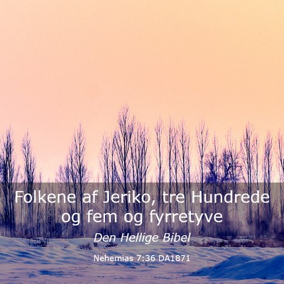Picture 03 - Nehemias 7:36 DA1871 - Folkene af Jeriko, tre Hundrede og fem og - Bible Verse Picture